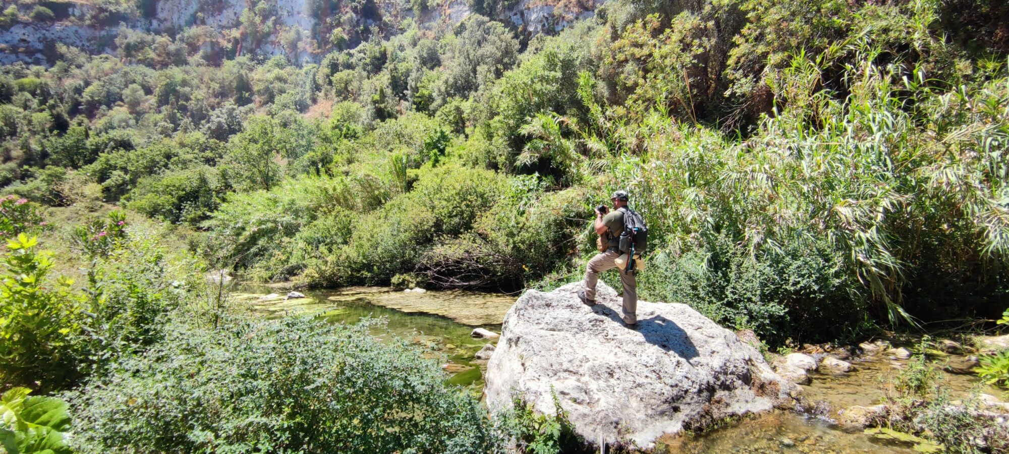 Uno scorcio del fiume Anapo nella riserva di Pantalica